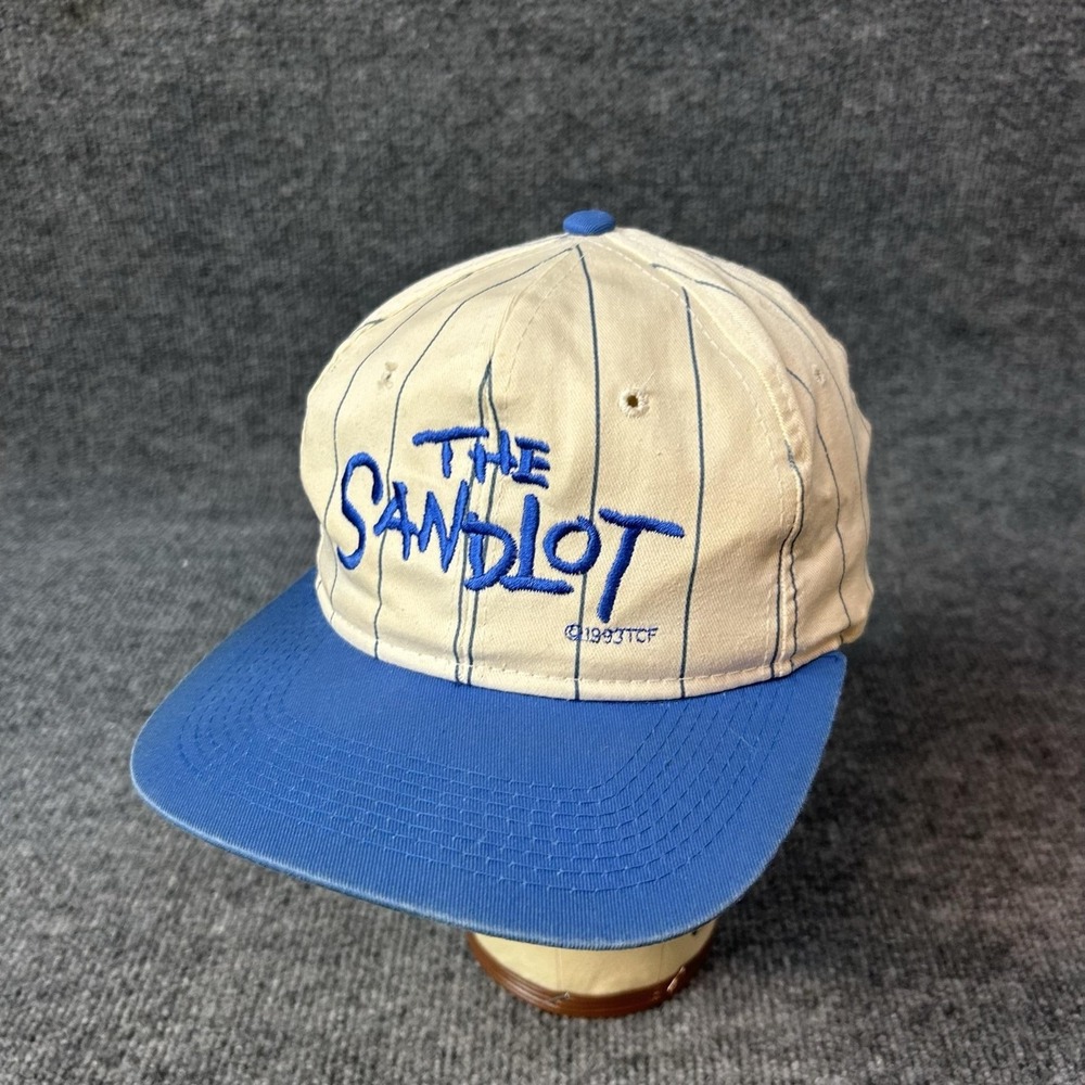 Vintage The Sandlot Mirage Hat Cap Snap Back One Size Beige Blue Mens 90s